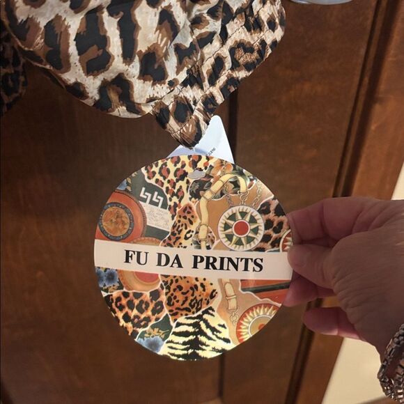 NEW with Tags FuDa 100% Silk Leopard Print Bomber Jacket - Large - Picture 2 of 10